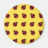Ladybug 60s retro cool red yellow magneet (Voorkant)