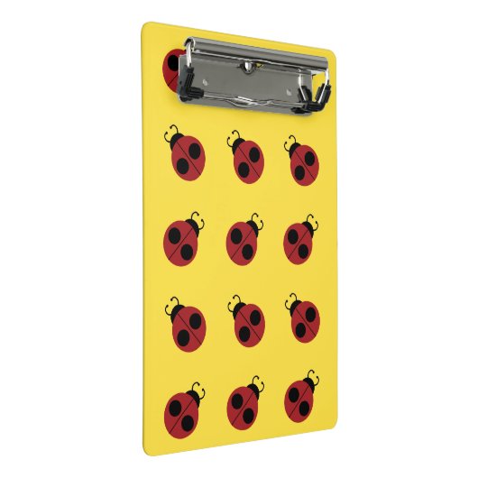 Ladybug 60s retro cool red yellow mini klembord (Schuin)