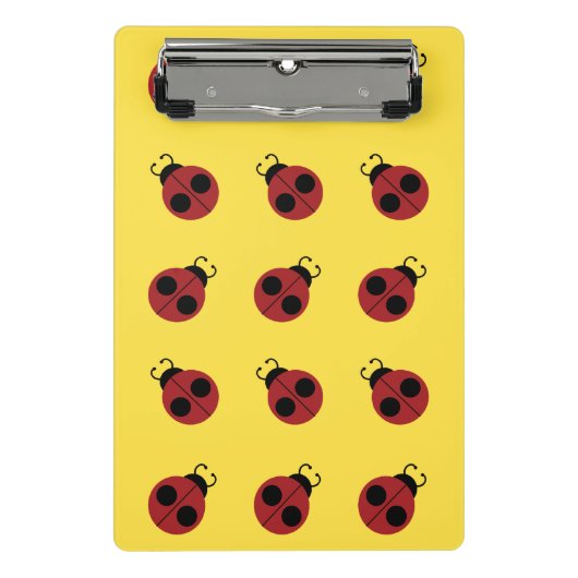 Ladybug 60s retro cool red yellow mini klembord (Voorkant)