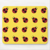 Ladybug 60s retro cool red yellow muismat (Voorkant)