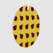 Ladybug 60s retro cool red yellow ornament (voorkant)