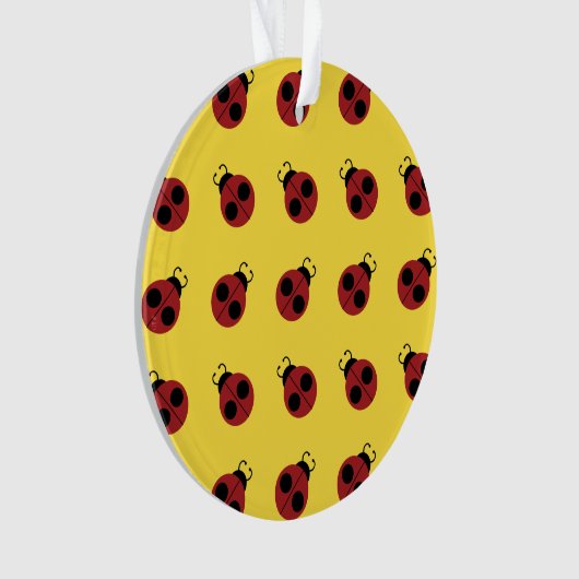 Ladybug 60s retro cool red yellow ornament (voorkant)