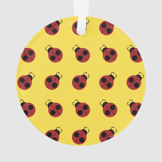 Ladybug 60s retro cool red yellow ornament (achterkant)