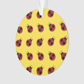 Ladybug 60s retro cool red yellow ornament (voorkant)