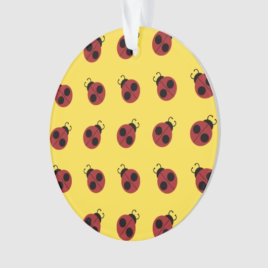 Ladybug 60s retro cool red yellow ornament (voorkant)