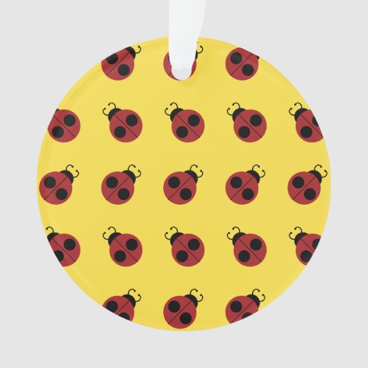 Ladybug 60s retro cool red yellow ornament (voorkant)