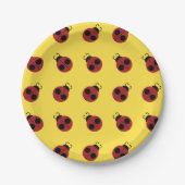 Ladybug 60s retro cool red yellow papieren bordje (Voorkant)