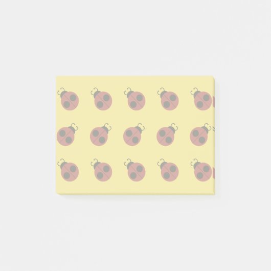 Ladybug 60s retro cool red yellow post-it® notes (Voorkant)