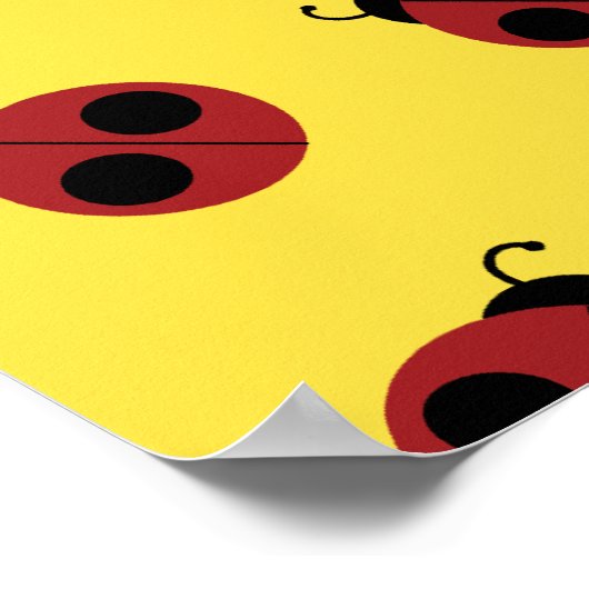 Ladybug 60s retro cool red yellow poster (Hoek)