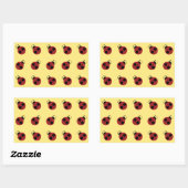 Ladybug 60s retro cool red yellow rechthoekige sticker (Vel)
