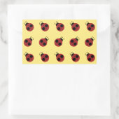 Ladybug 60s retro cool red yellow rechthoekige sticker (Tas)