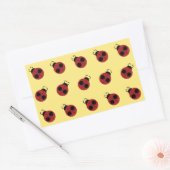 Ladybug 60s retro cool red yellow rechthoekige sticker (Envelop)
