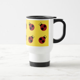 Ladybug 60s retro cool red yellow reisbeker