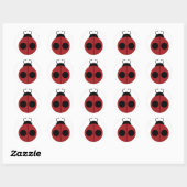 Ladybug 60s retro cool red yellow ronde sticker (Vel)