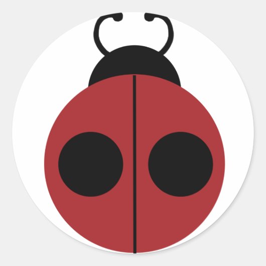 Ladybug 60s retro cool red yellow ronde sticker (Voorkant)