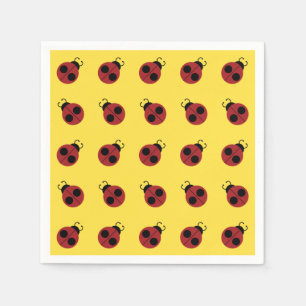 Ladybug 60s retro cool red yellow servet