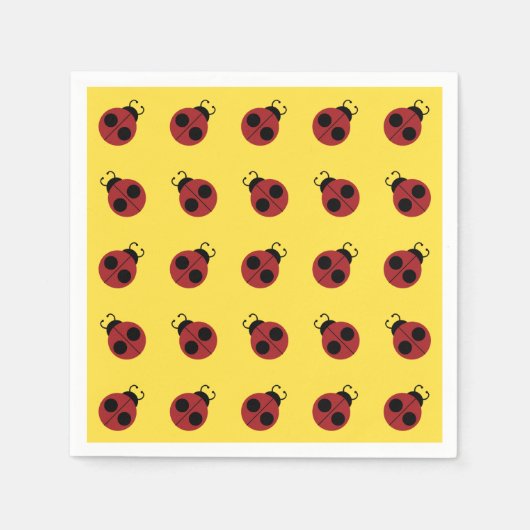 Ladybug 60s retro cool red yellow servet (Voorkant)
