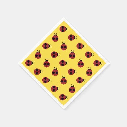 Ladybug 60s retro cool red yellow servet (Hoek)