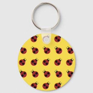 Ladybug 60s retro cool red yellow sleutelhanger