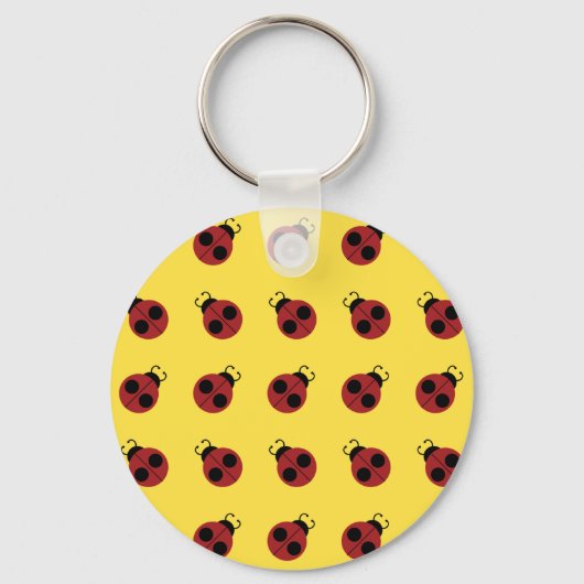 Ladybug 60s retro cool red yellow sleutelhanger (Voorkant)