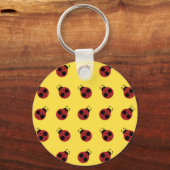 Ladybug 60s retro cool red yellow sleutelhanger (Voorkant)
