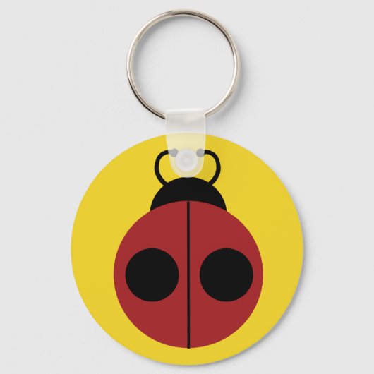 Ladybug 60s retro cool red yellow sleutelhanger (Voorkant)