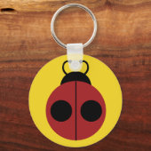 Ladybug 60s retro cool red yellow sleutelhanger (Voorkant)