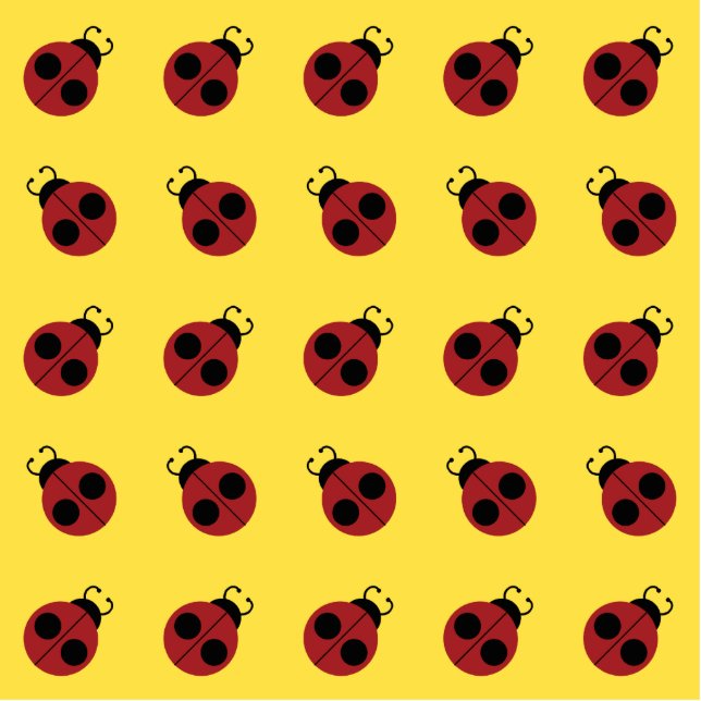 Ladybug 60s retro cool red yellow staand fotobeeldje  (Voorkant)