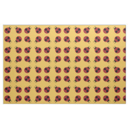 Ladybug 60s retro cool red yellow stof