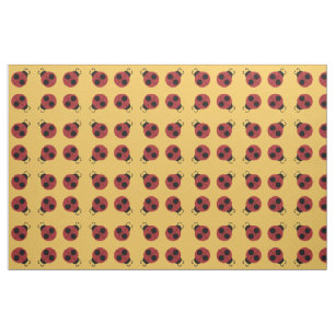 Ladybug 60s retro cool red yellow stof