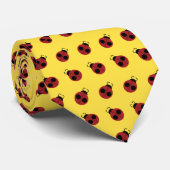Ladybug 60s retro cool red yellow stropdas (Opgerold)