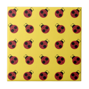 Ladybug 60s retro cool red yellow tegeltje