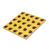 Ladybug 60s retro cool red yellow tegeltje (Zijkant)