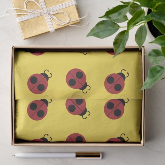 Ladybug 60s retro cool red yellow tissuepapier (Geschenk)