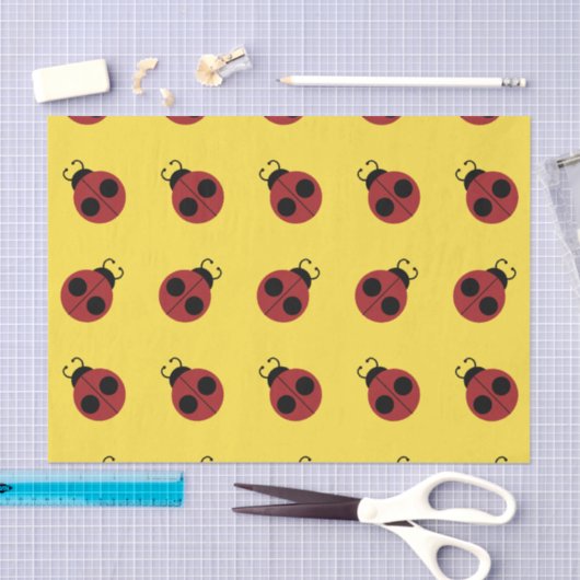 Ladybug 60s retro cool red yellow tissuepapier (Craft)