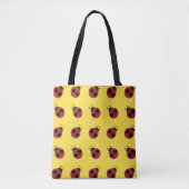 Ladybug 60s retro cool red yellow tote bag (Voorkant)