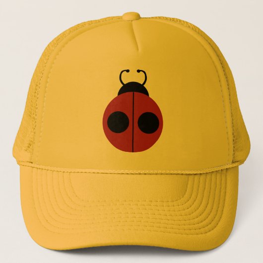 Ladybug 60s retro cool red yellow trucker pet (Voorkant)