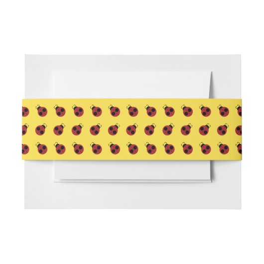 Ladybug 60s retro cool red yellow uitnodigingen wikkel (Voorkant Voorbeeld)