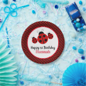 Ladybug - Aangepaste 1e verjaardag Papieren Bordje (Feest)