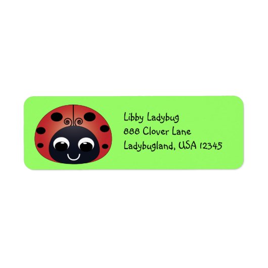 Ladybug adreslabel etiket (Voorkant)