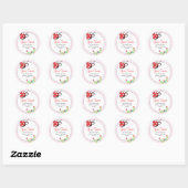 Ladybug adreslabel ronde sticker (Vel)