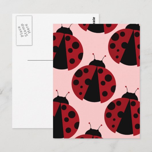 ladybug-afbeelding briefkaart (Voorkant / Achterkant)