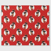 Ladybug African American Baby Girl Red & Black Cadeaupapier (Vlak)