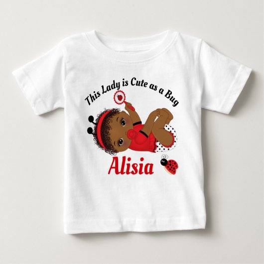 Ladybug African American Girl Baby T-Shirt (Voorkant)