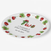 Ladybug alfabet brief Kinder 2e verjaardag welkom Papieren Bordje (Gekanteld)