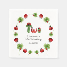 Ladybug alfabet brief Kinder 2e verjaardag welkom Servet