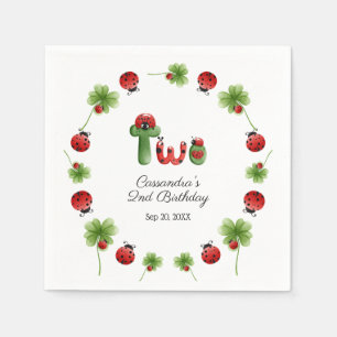 Ladybug alfabet brief Kinder 2e verjaardag welkom Servet