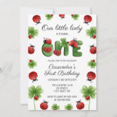 Ladybug alfabet letter Kinder 1e verjaardag Kaart (Voorkant)