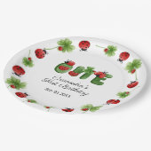 Ladybug alfabet letter Kinder 1e verjaardag welkom Papieren Bordje (Gekanteld)