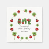 Ladybug alfabet letter Kinder 1e verjaardag welkom Servet (Voorkant)